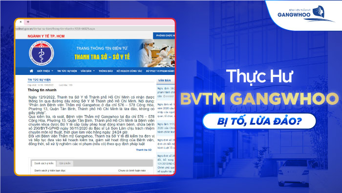 BVTM Gangwhoo Bị Tố Lừa Đảo Sở Y Tế TPHCM Nói Gì?